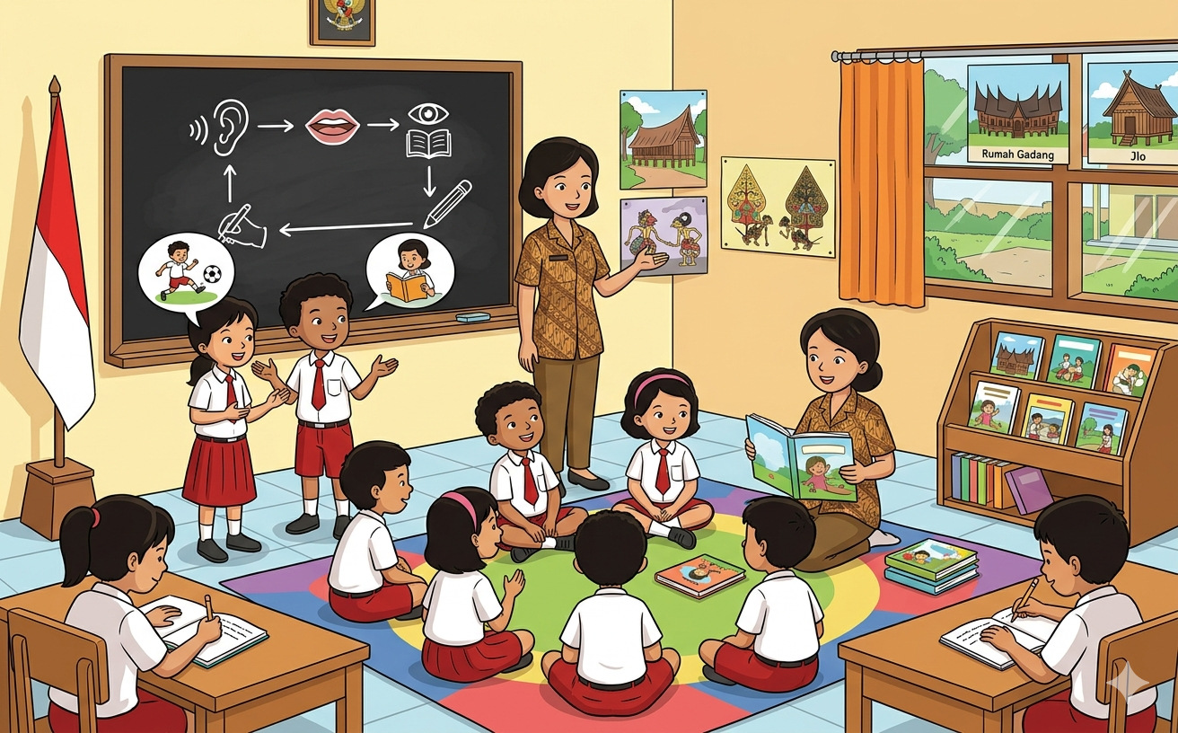 Pembelajaran Bahasa Indonesia Di Sekolah Dasar Sebagai Dasar Pengembangan Kemampuan Berbahasa Siswa